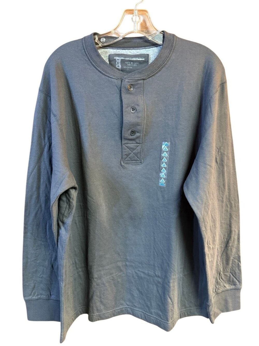 Old Navy Men’s Fleece lined Henley Knit Sz L Gray Nwt